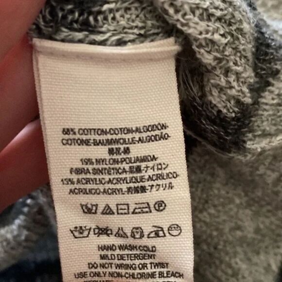 Free People Striped Slouchy Gray Striped Sweater Tunic Small - Picture 4 of 4